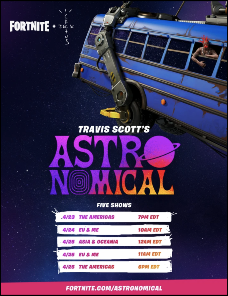 Locandina di Astronomical, il concerto di Travis Scott su Fortnite