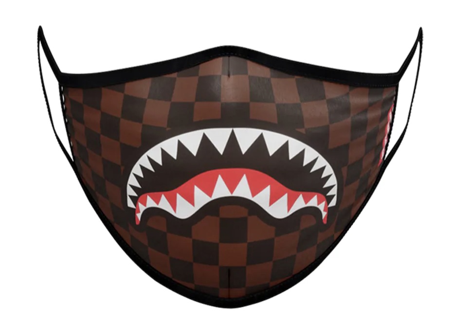 Sprayground-Stampa-Sharks-In-Paris-Marrone-Mascherine-Hype-Economiche