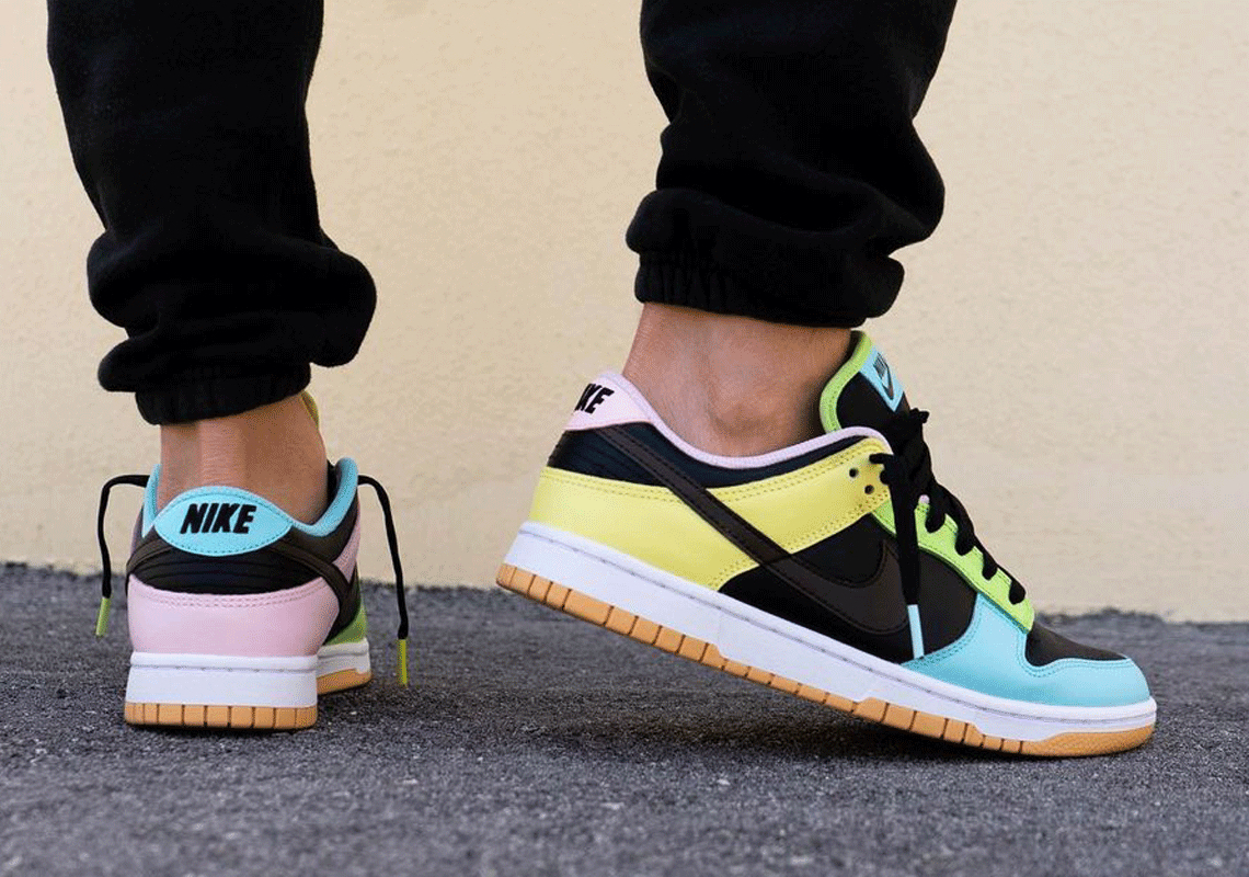 nike dunk low candy on feet