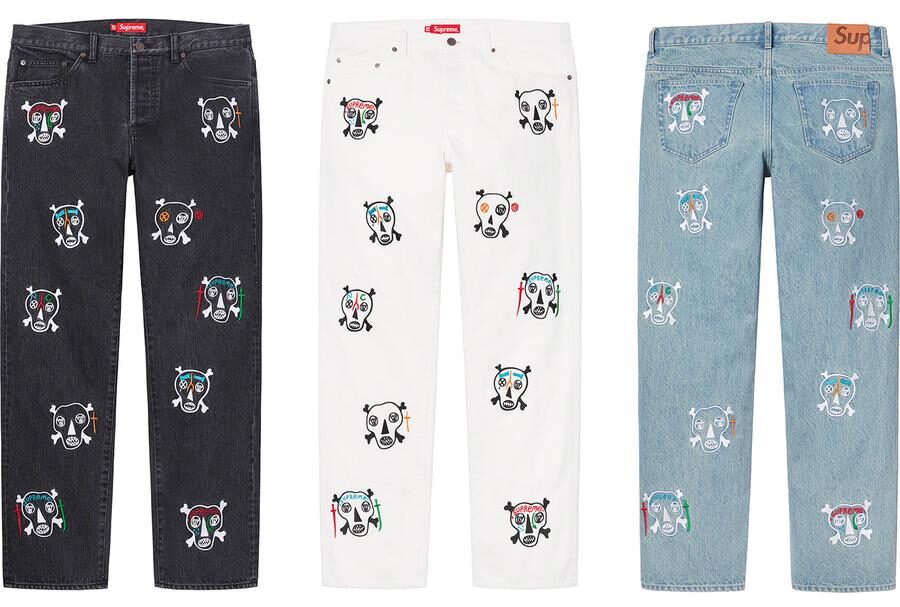 Clayton Patterson Skulls Embroidered Regular Jean