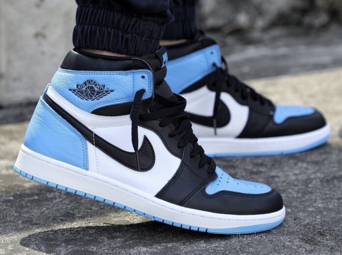 Air-Jordan-1-UNC-Toe-DZ5485-400-On-Foot