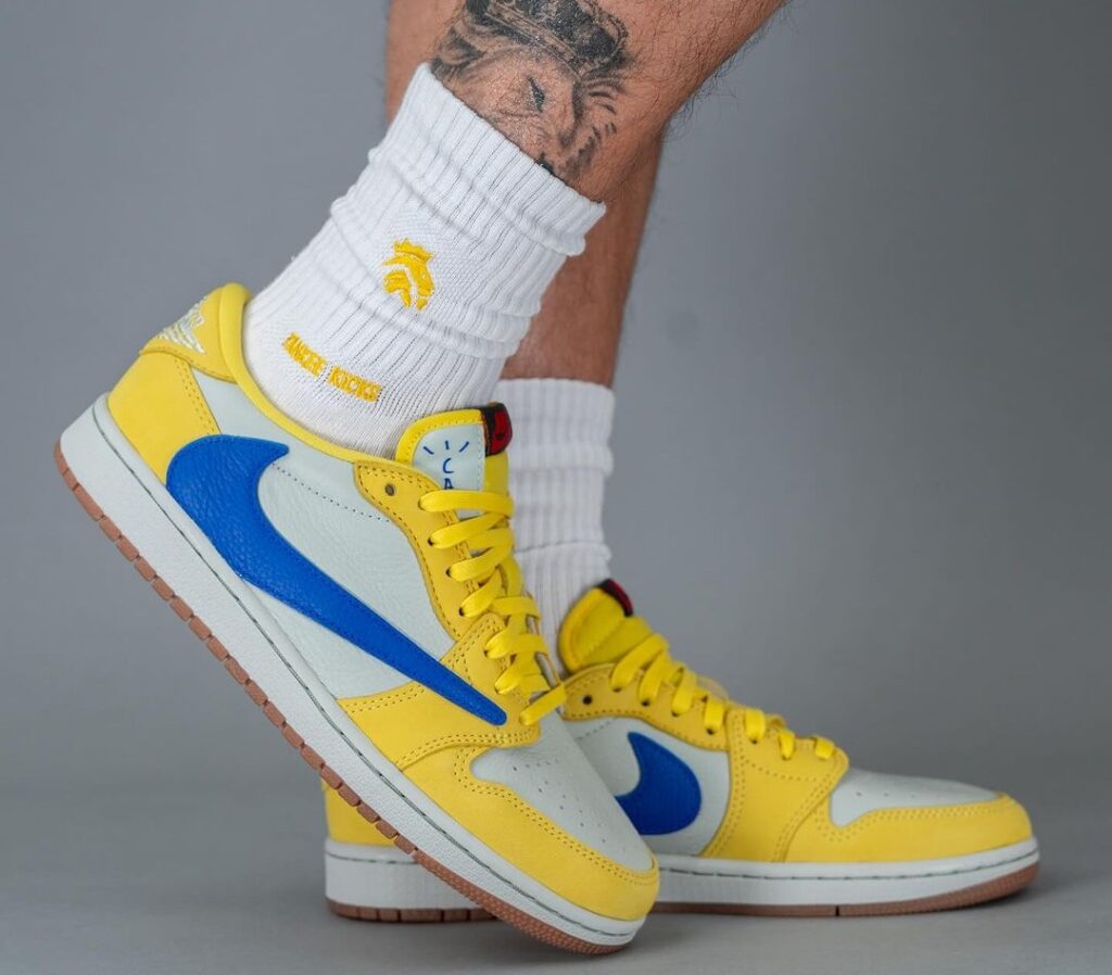 Travis-Scott-Air-Jordan-1-Low-OG-Canary-DZ4137-700-On-Feet-3