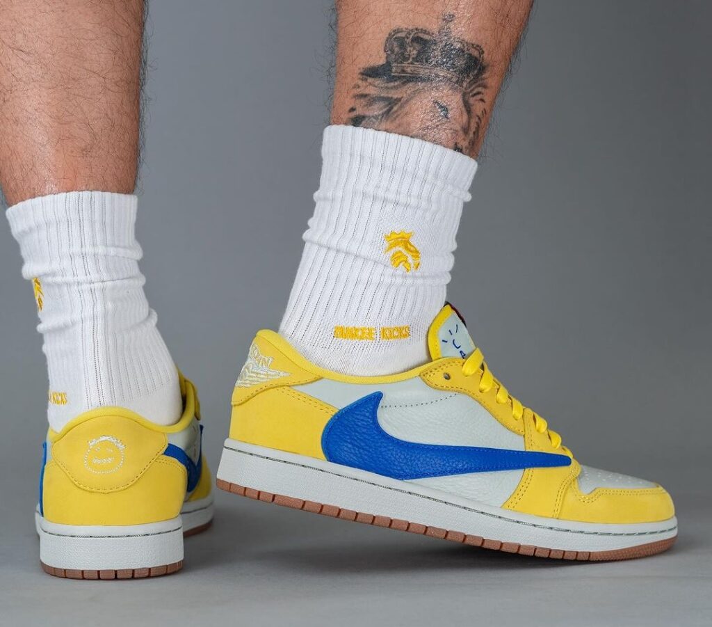 Travis-Scott-Air-Jordan-1-Low-OG-Canary-DZ4137-700-On-Feet-6