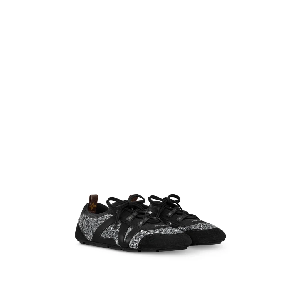 BLACK SILVER SEQUINS LV SNEAKERINA Front view