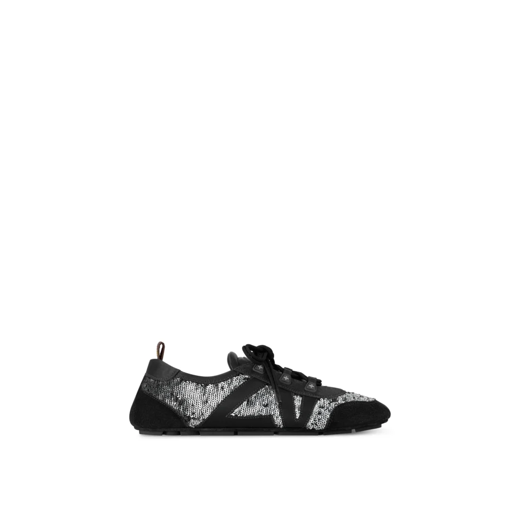 BLACK SILVER SEQUINS LV SNEAKERINA Side view