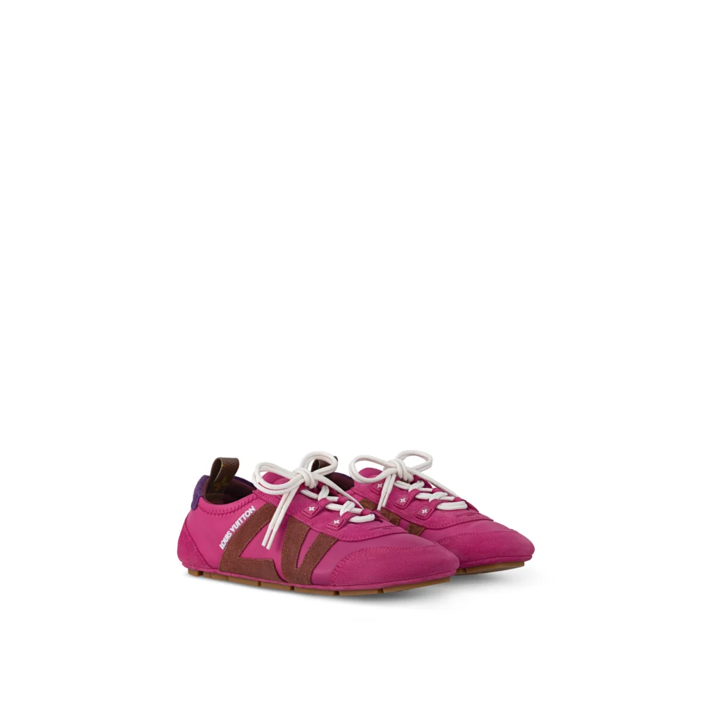 FUCHSIA NAPPA SUEDE LV SNEAKERINA Front view