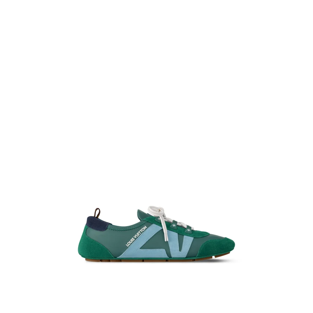 GREEN NAPPA SUEDE LV SNEAKERINA Side view