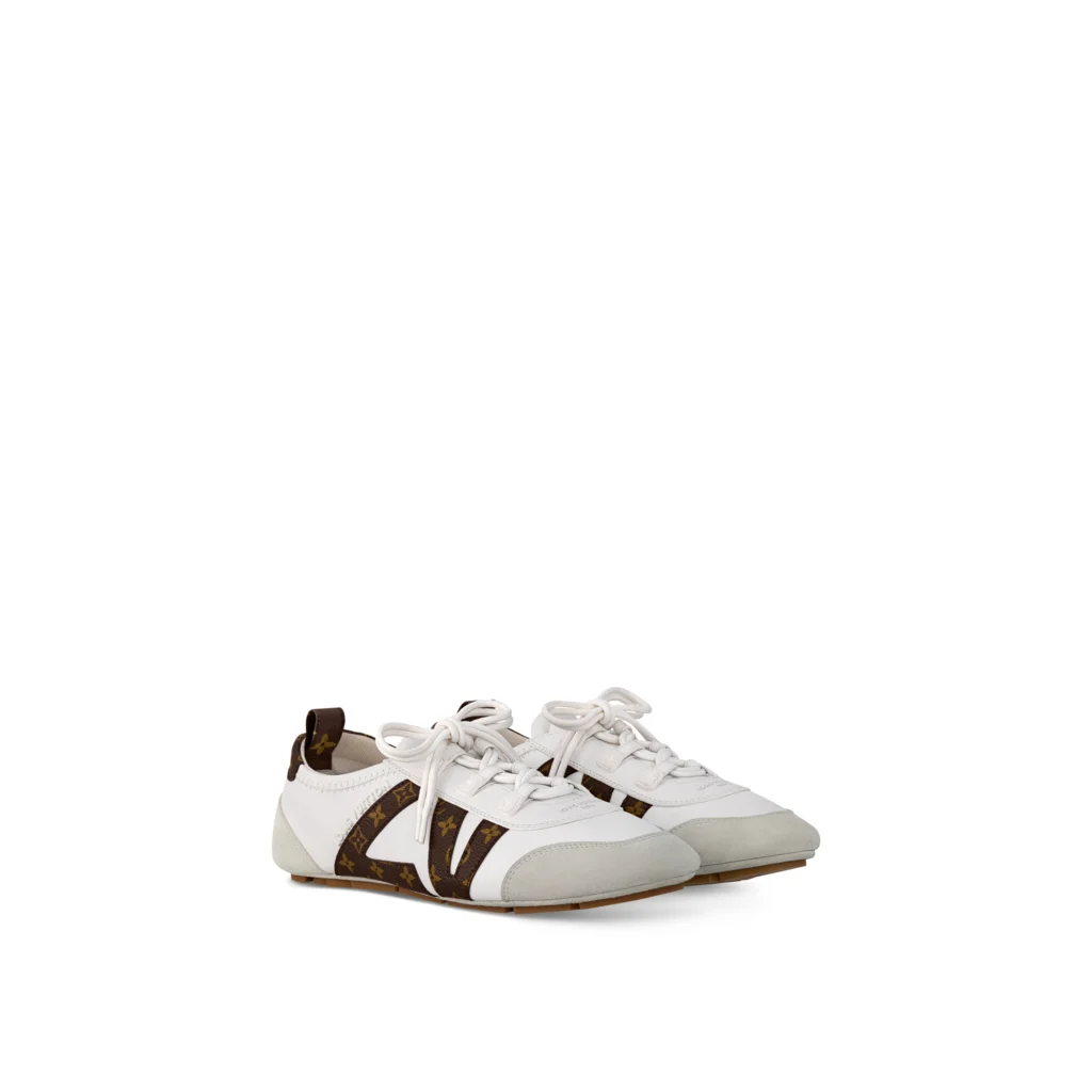 WHITE MIX MATERIALS LV SNEAKERINA Front view