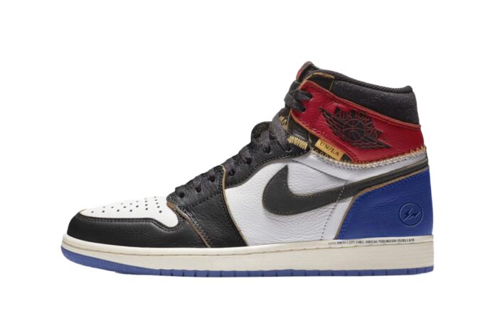 fragment design union la air jordan 1 high og red royal 1