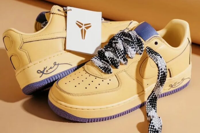 kobe bryant nike air force 1 low soft yellow release 007 copy